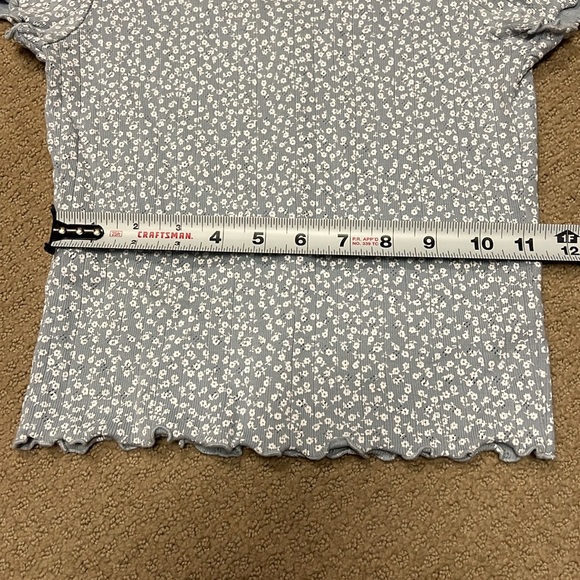 Floral Button-Up Women's Top - Blue - Picture 4 of 5